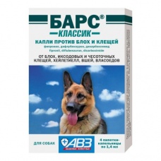 Капли Барс для собак 1.4 мл (4 пип. в упак)