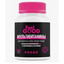 Мультивитамины FeelGOOD с карнитином и таурином для взрослых собак мелких пород, 140 таб.