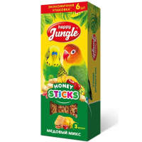 Happy Jungle Палочки для птиц медовый микс 3 вкуса 6 шт