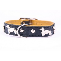 ZOOLESZCZ Ошейник для собак "Dachshund", черно-бежевый