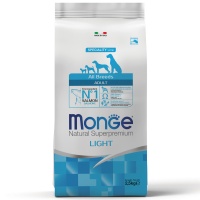 Monge Dog Speciality Light корм для собак всех пород низкокалорийный лосось с рисом