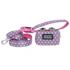 DOOG Сумка на поводок, розовая с каплями, 12х9х4см