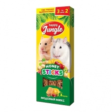 Happy Jungle Палочки для мелких грызунов микс 3 вкуса 3 шт