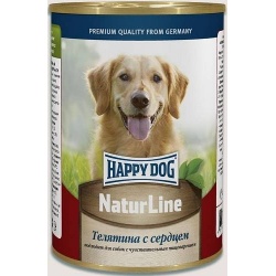 ХэппиДог Natur Line Консервы для собак, Телятина с сердцем, 0,410 кг 72247