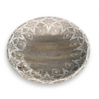TARHONG Миска для животных "Moroccan Wood", древесная с рисунком, 13х13х2,8см (180мл)