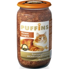 Puffins консервы для кошек Мясное ассорти