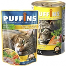 Puffins пауч для кошек Курица в желе